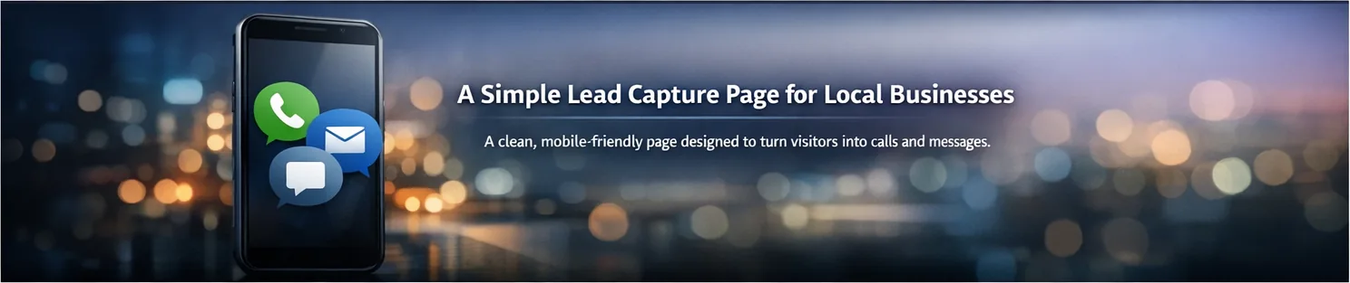 Lead capture page for local businesses